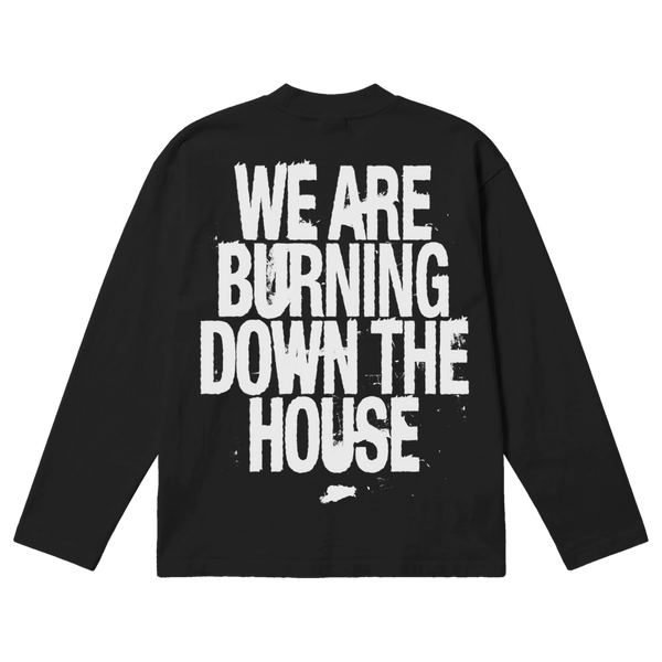 Burning Baggy L/S Tee - Black - Back