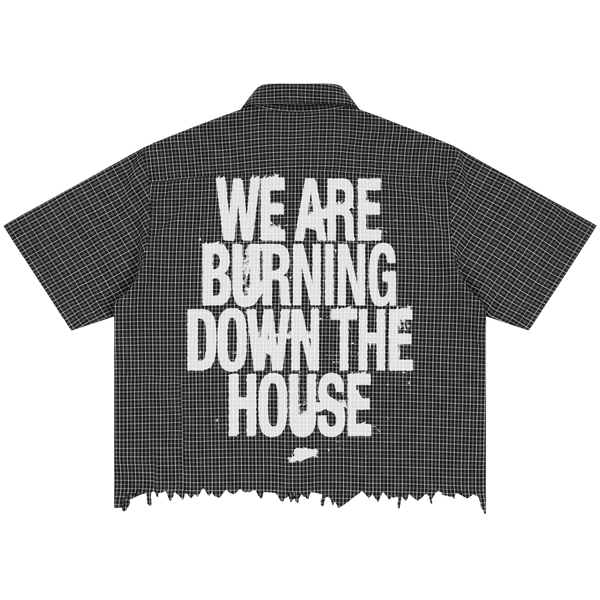 Burning Distress Button Up - Back