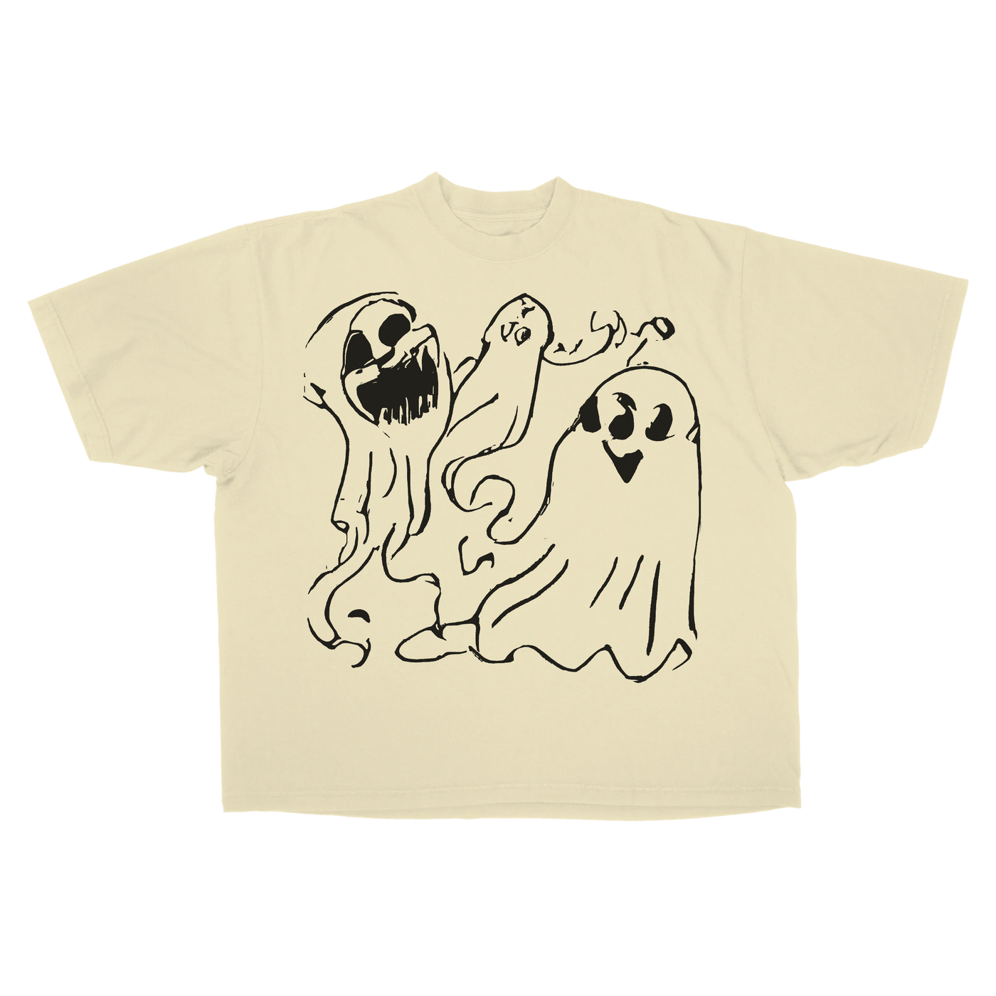 Casper Baggy Tee - Cream - Front