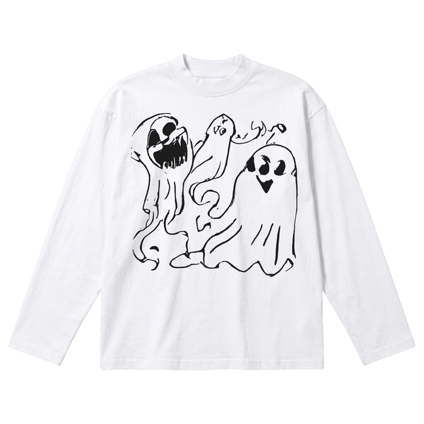 Casper Baggy L/S Tee - White - Front