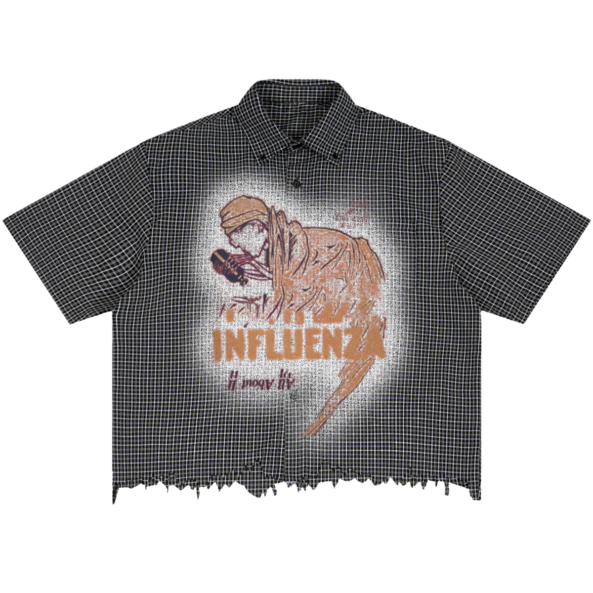 Influenza Distress Button Up