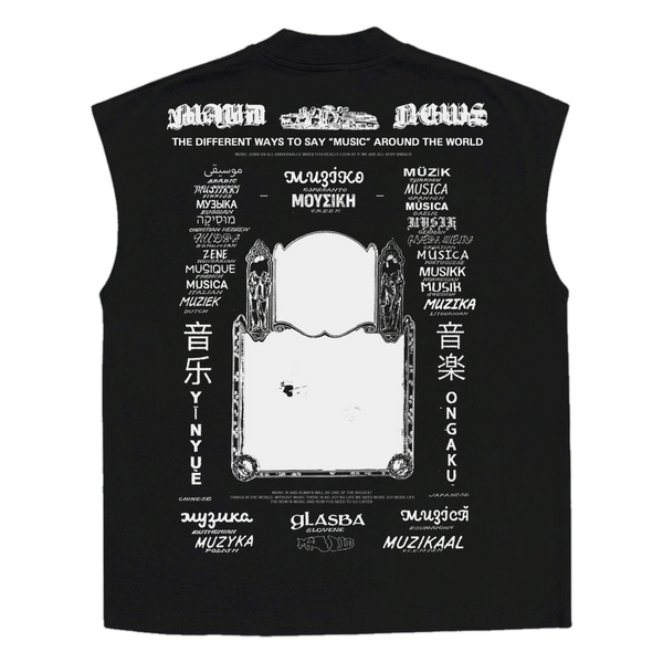 Music News Sleeveless Tee - Black - Back