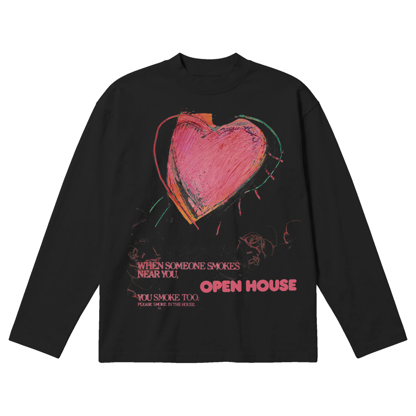 Open House Baggy L/S Tee - Black - Front
