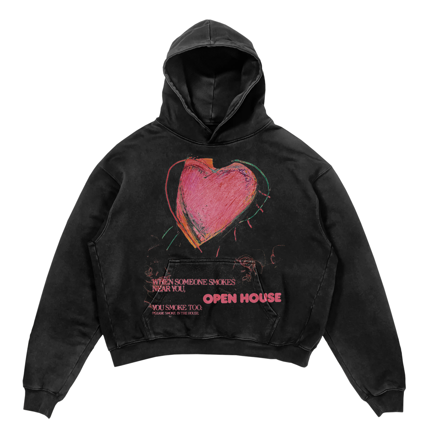 Open House Hoodie - Black - Front
