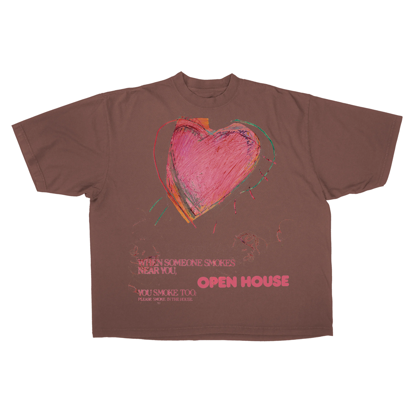 Open House Baggy Tee - Mocha - Front