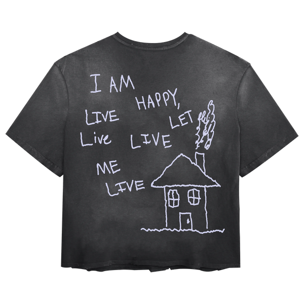 Be Happy Tee - Black - Back