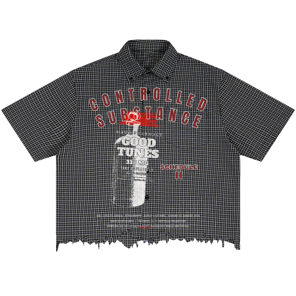 Good Tunes Distress Button Up