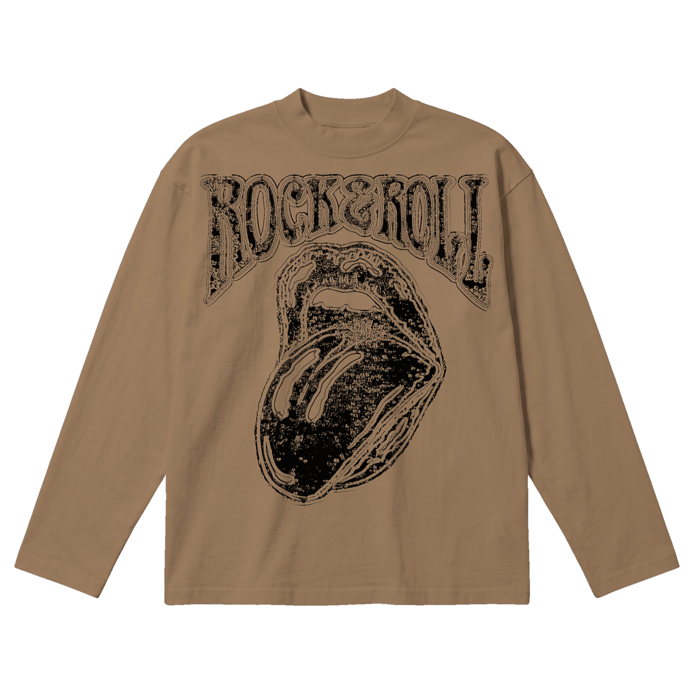 Rock & Roll Baggy L/S Tee - Latte - Front