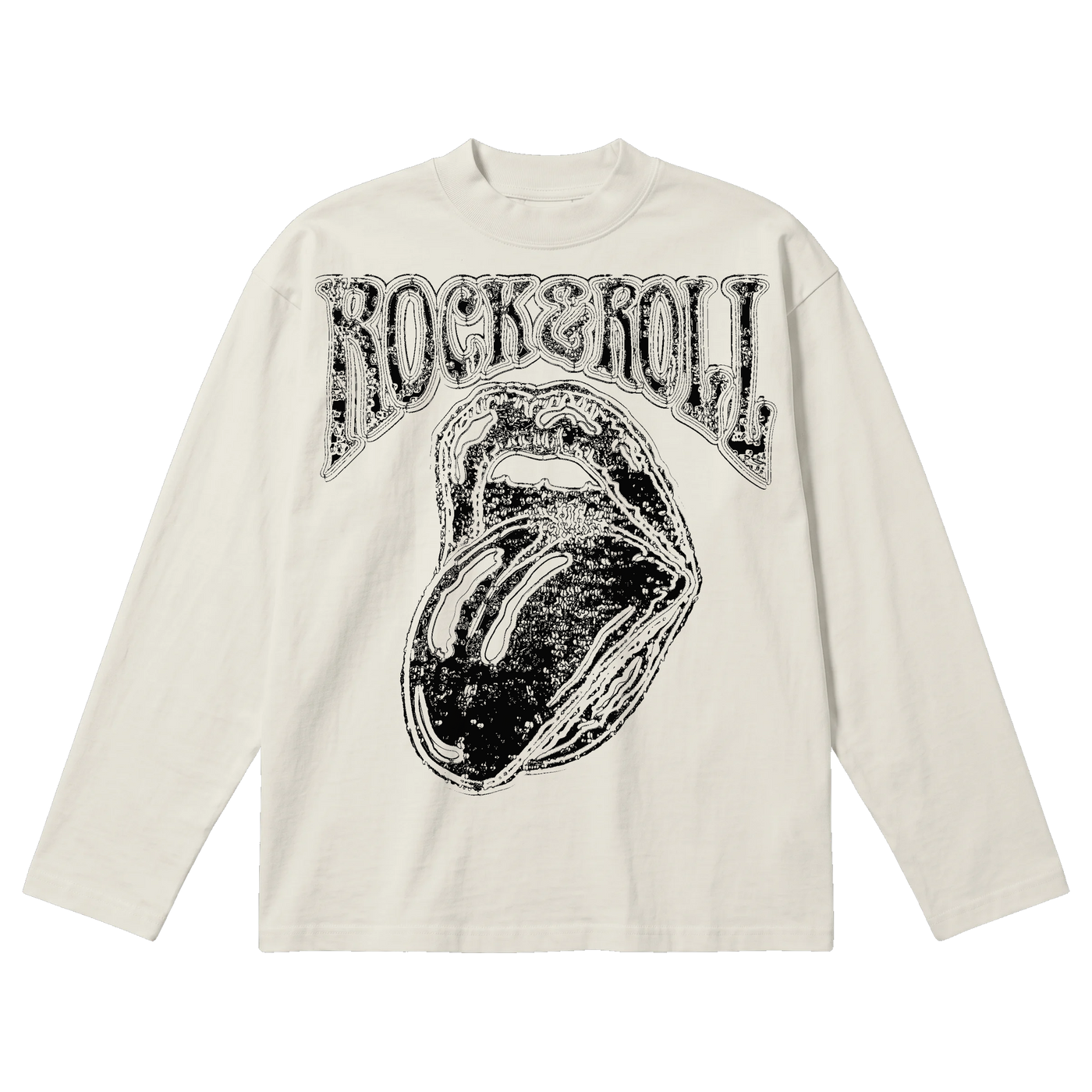 Rock & Roll Baggy L/S Tee - Off White - Front