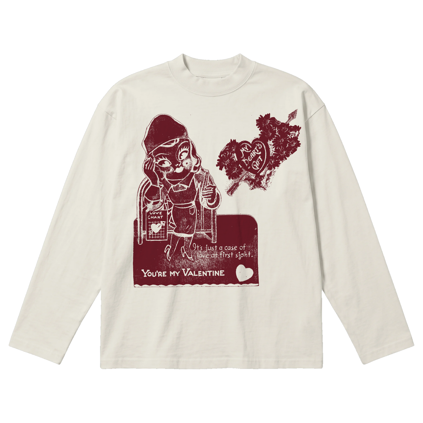 Valentine Baggy L/S Tee - Off White - Front