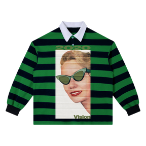 2020 Vision Stripe Polo - Green - Front