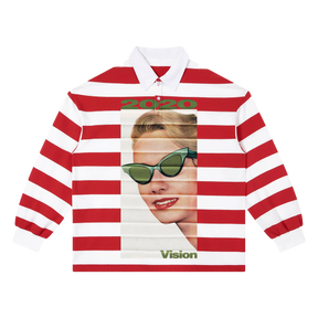 2020 Vision Stripe Polo - Red - Front