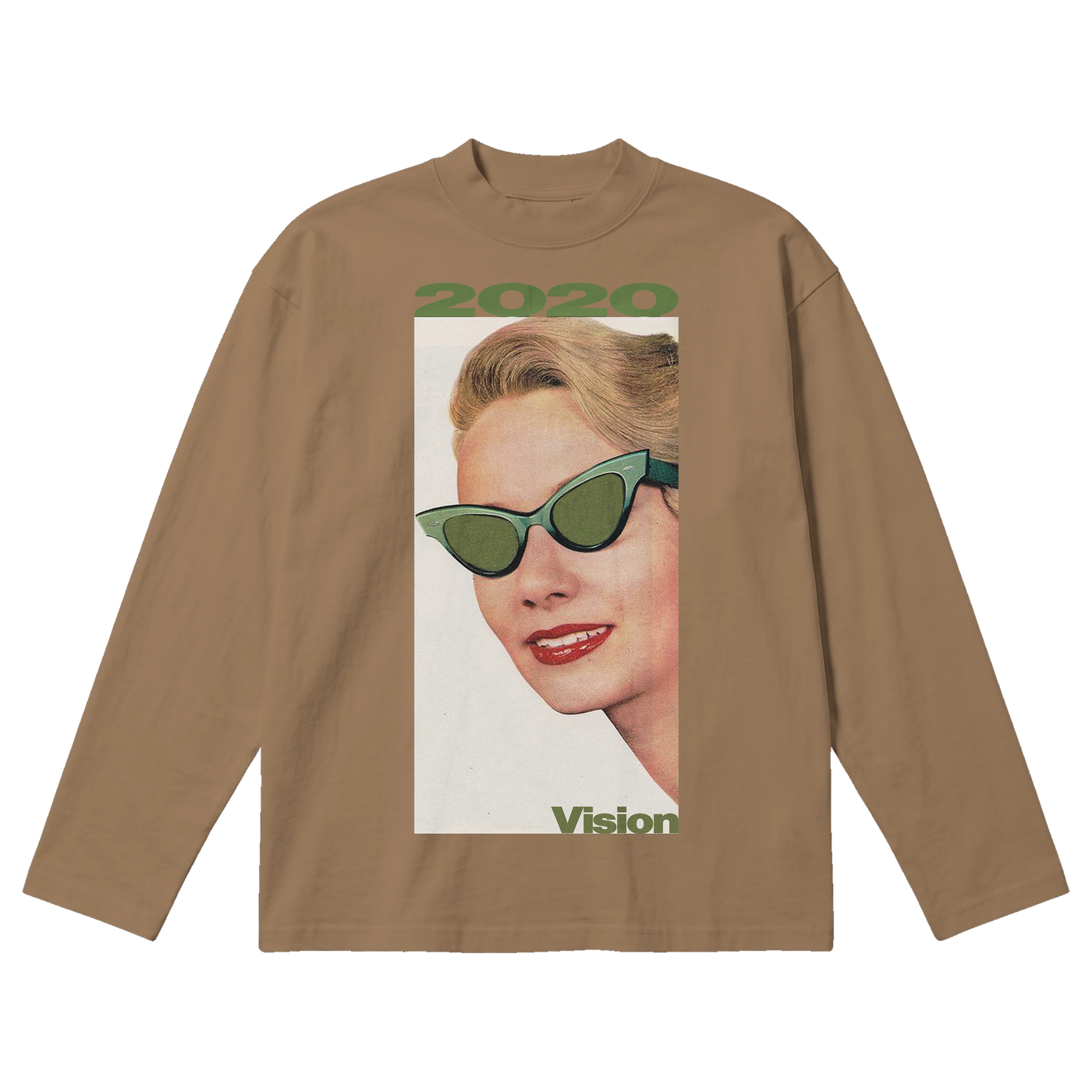 2020 Vision Baggy L/S Tee - Latte - Front