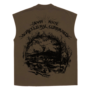 ANTI-ANTI Sleeveless Tee - Brown - Back