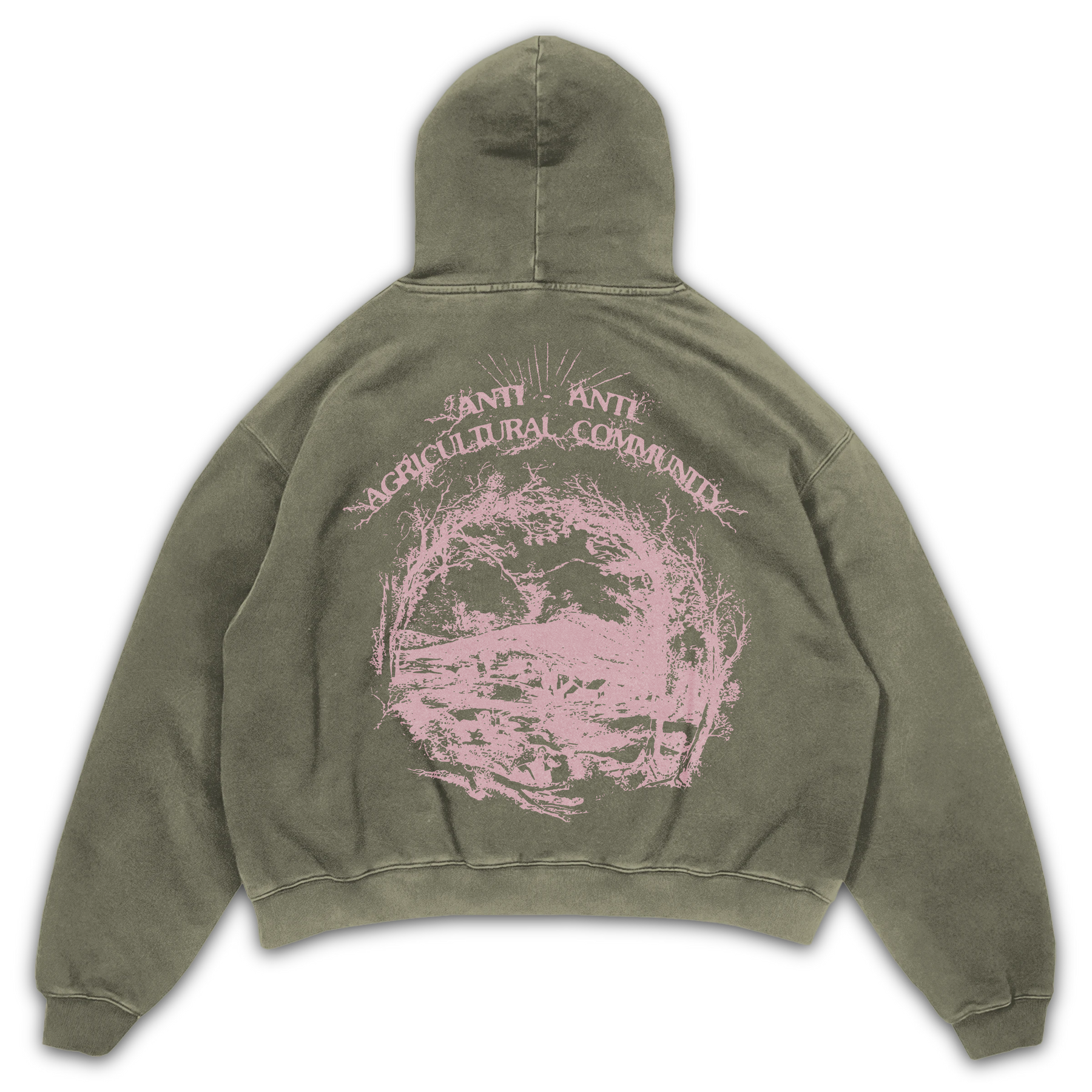 ANTI-ANTI Hoodie - Olive - Back