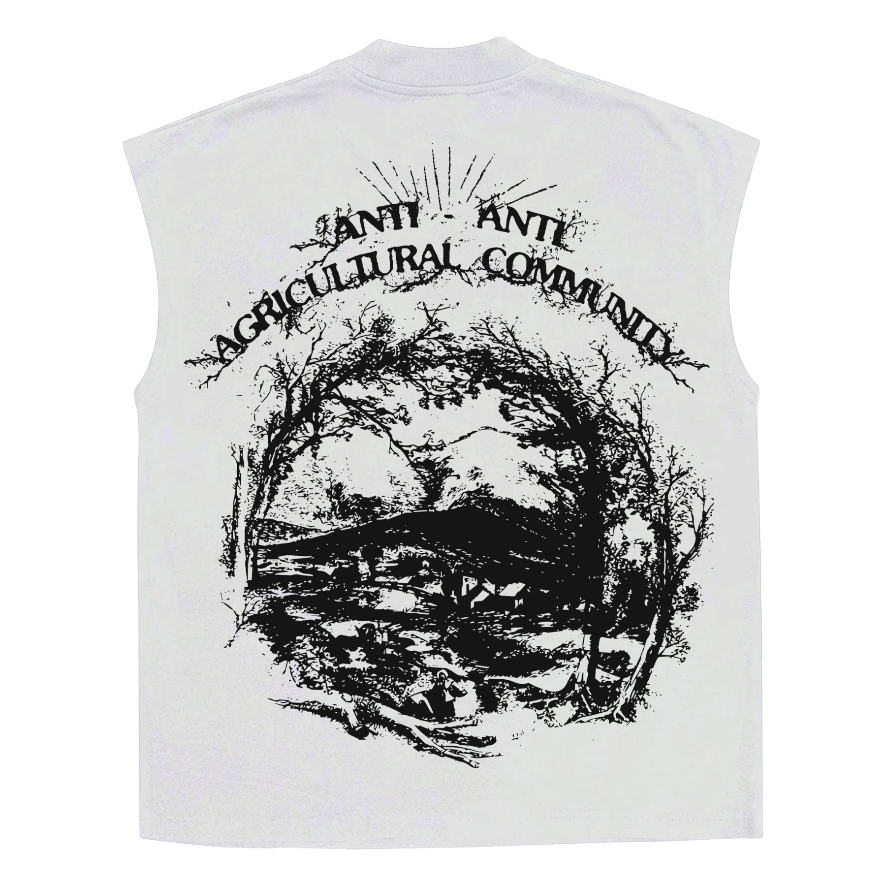 ANTI-ANTI Sleeveless Tee - White - Back