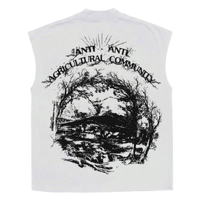 ANTI-ANTI Sleeveless Tee - White - Back
