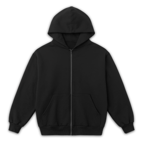Blank Zip Up - Black - Front