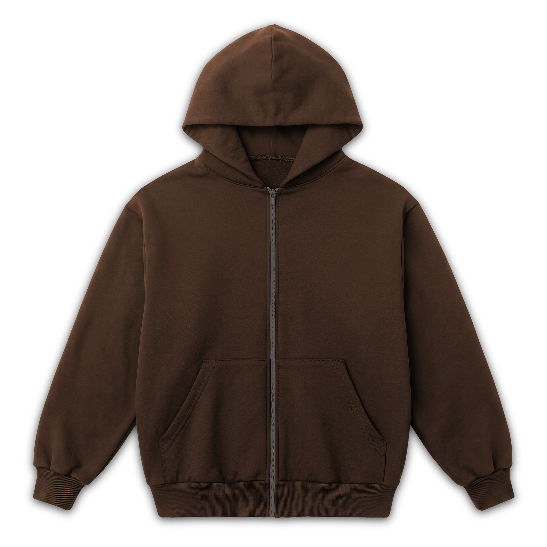 Blank Zip Up - Brown - Front