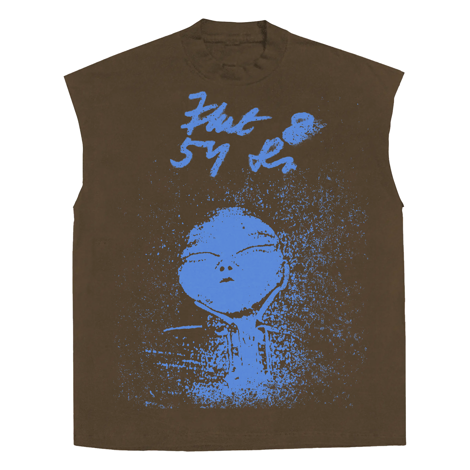 Alien Sleeveless Tee - Brown - Front