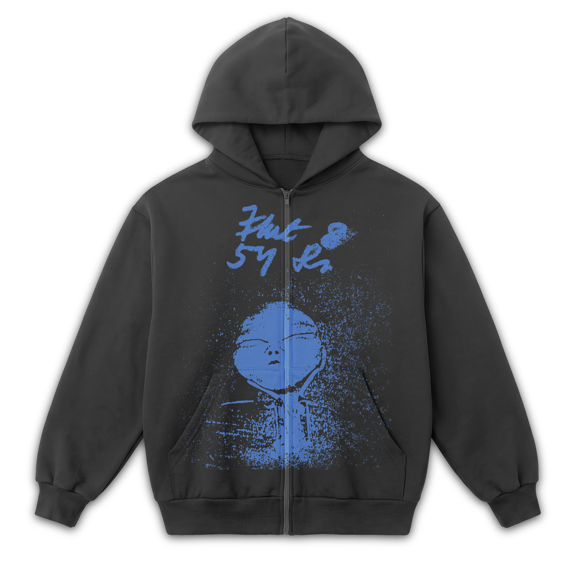 Alien Zip Up - Grey - Front