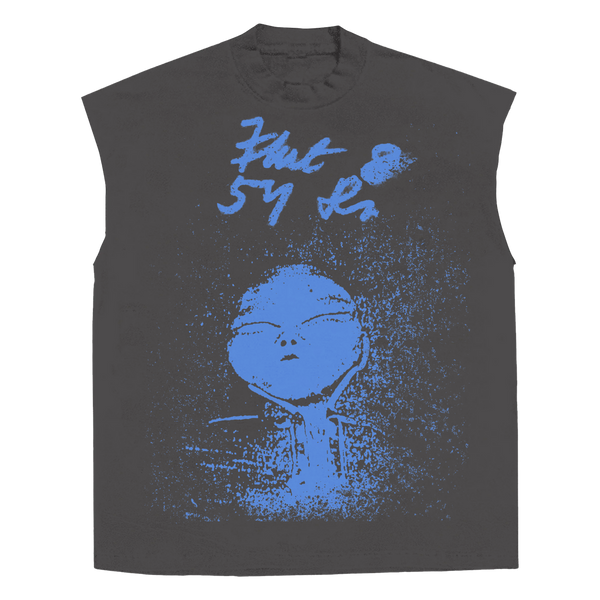 Alien Sleeveless Tee - Grey - Front
