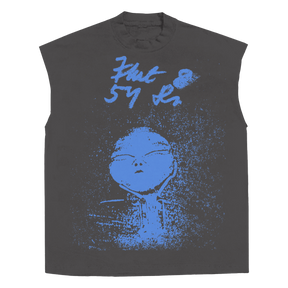 Alien Sleeveless Tee - Grey - Front