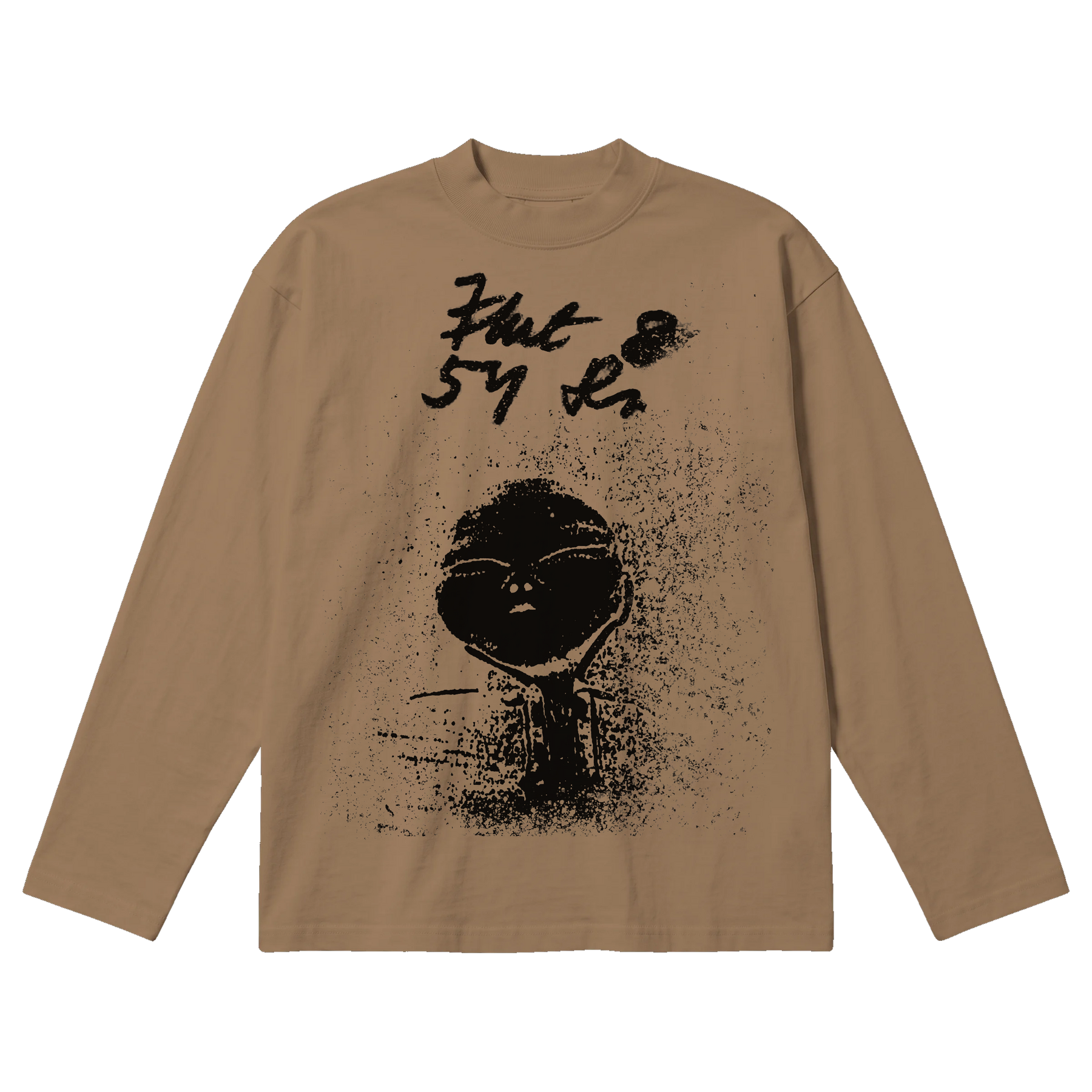 Alien Baggy L/S Tee - Latte - Front
