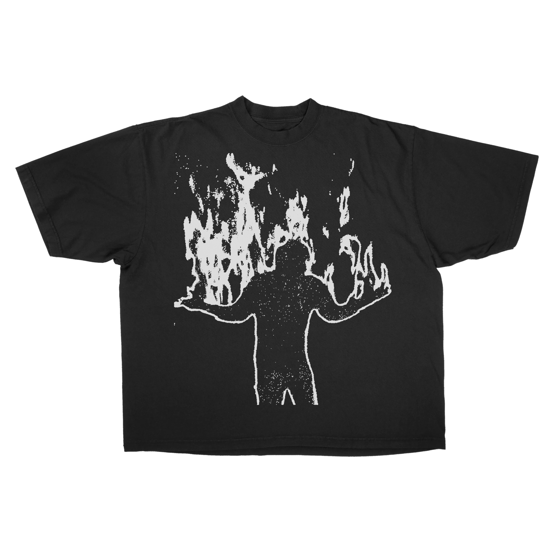 Burning Drop Tee - Black - Front