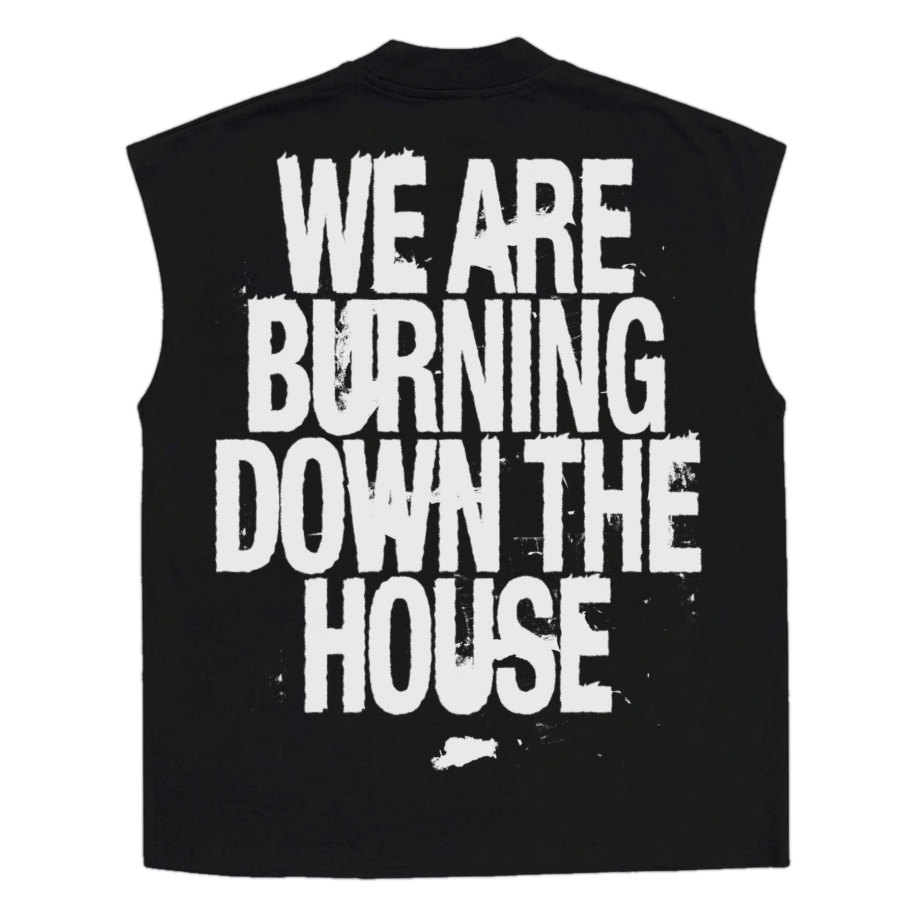 Burning Sleeveless Tee - Black - Back