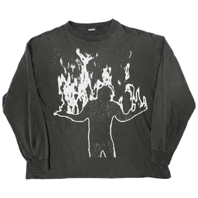Burning L/S Tee - Black - Front