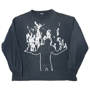 Burning L/S Tee - Blue - Front