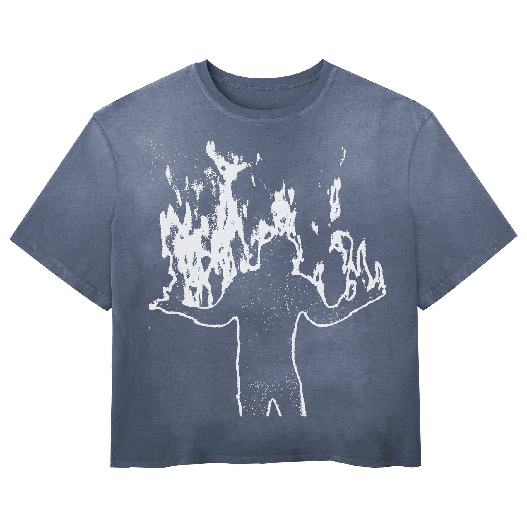 Burning Tee - Blue - Front