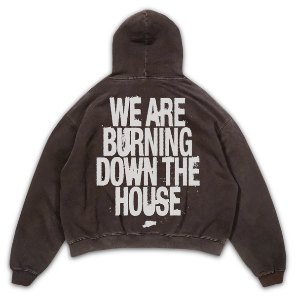Burning Hoodie - Brown - Back
