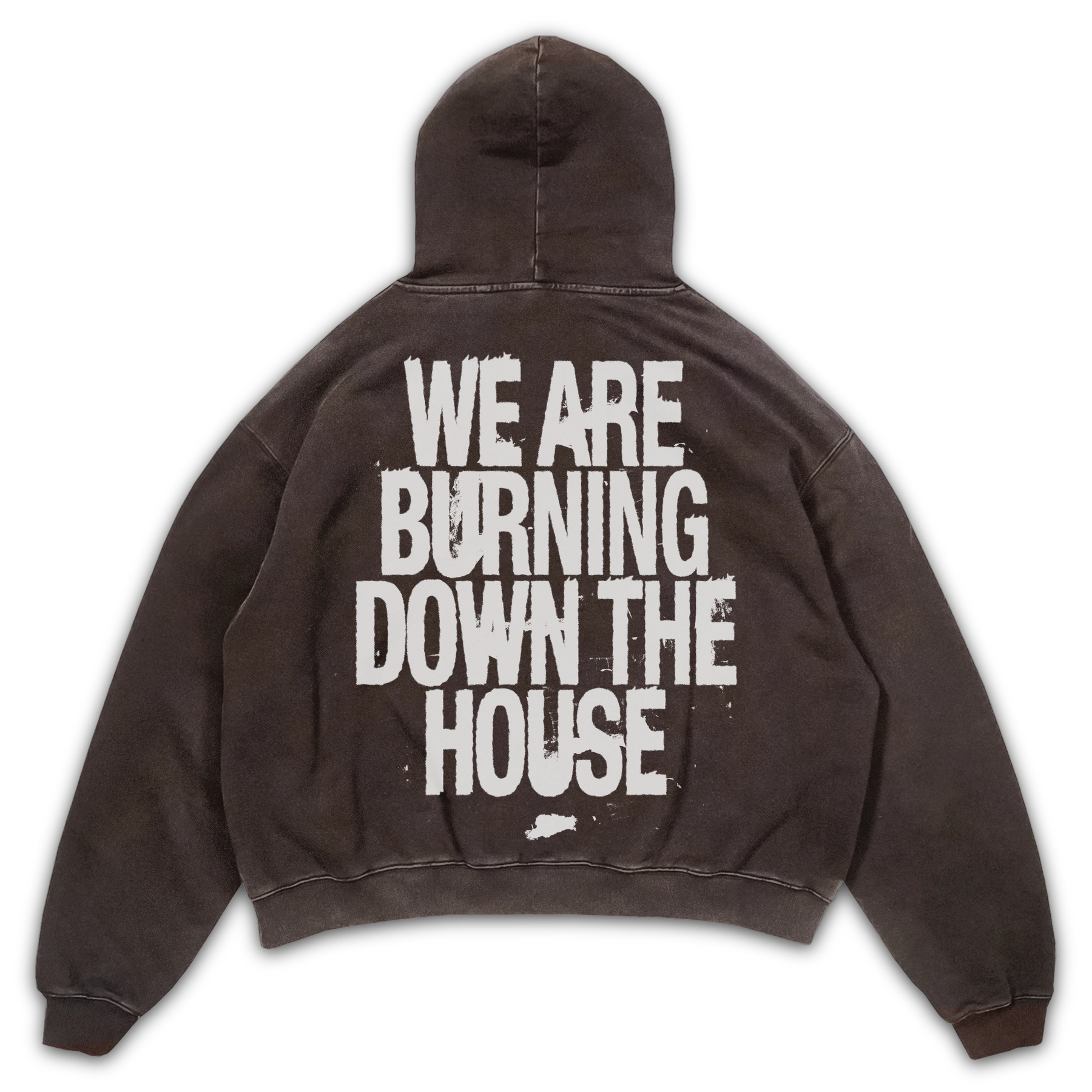 Burning Hoodie - Brown - Back