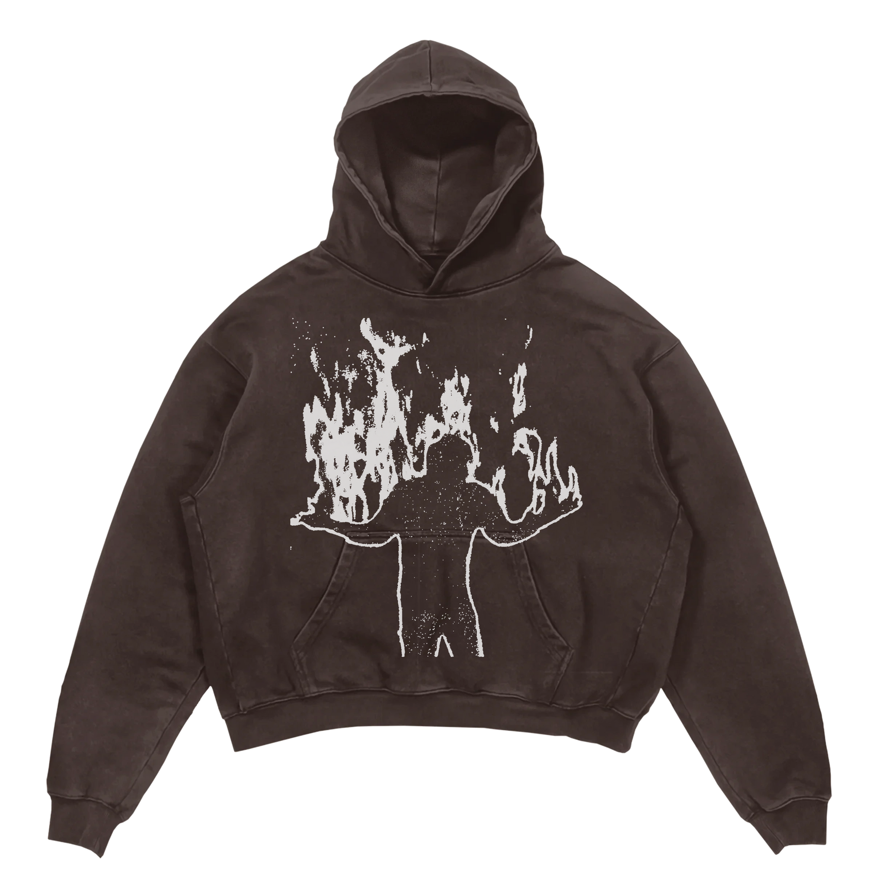 Burning Hoodie - Brown - Front
