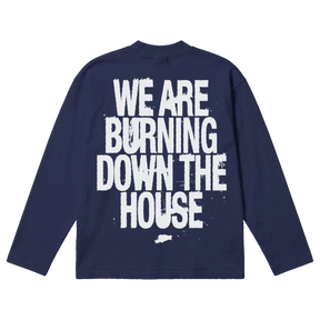 Burning Baggy L/S Tee - Blue - Back