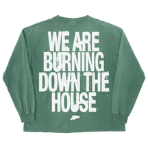 Burning L/S Tee - Green - Back