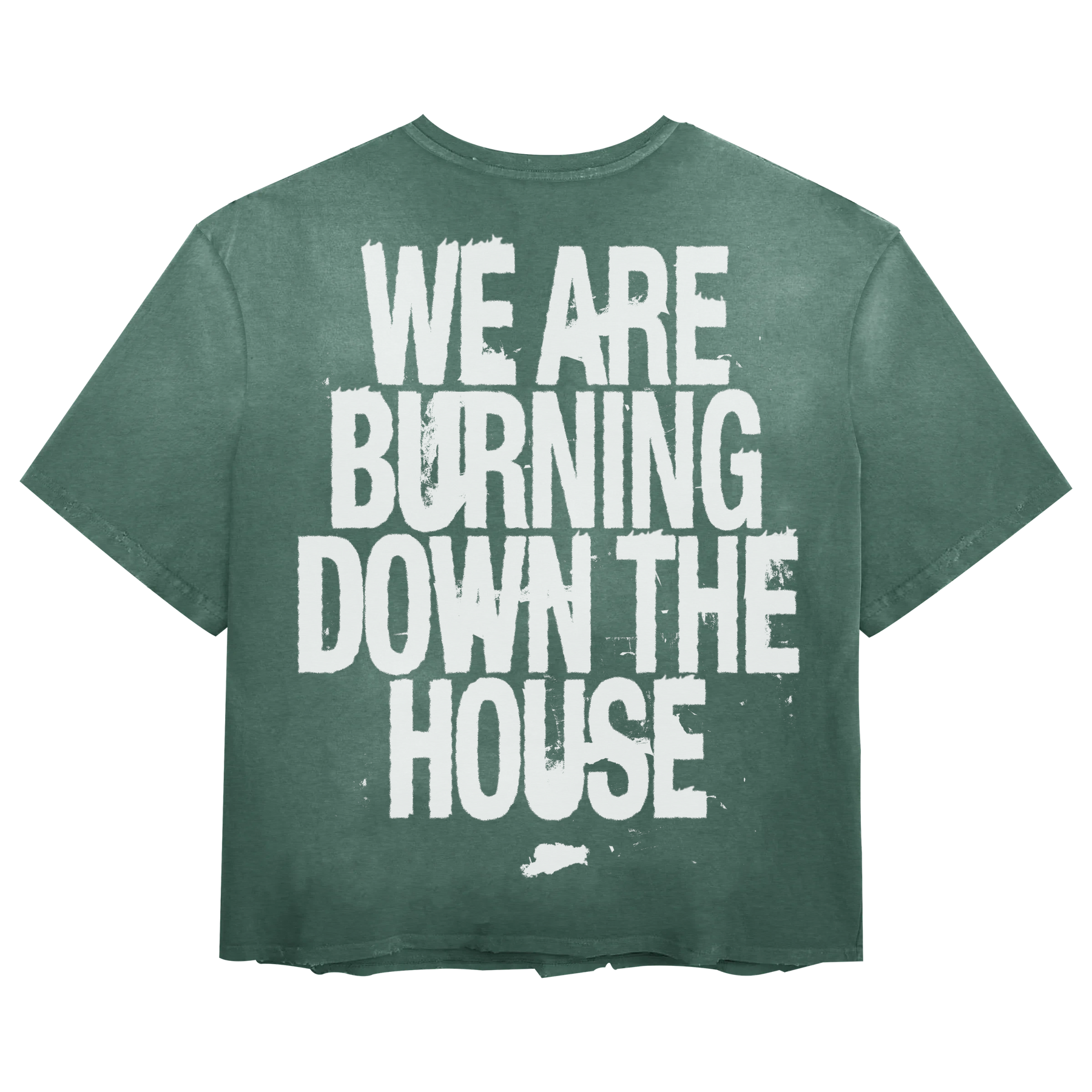 Burning Tee - Green - Back