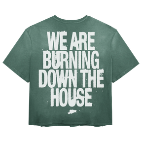 Burning Tee - Green - Back