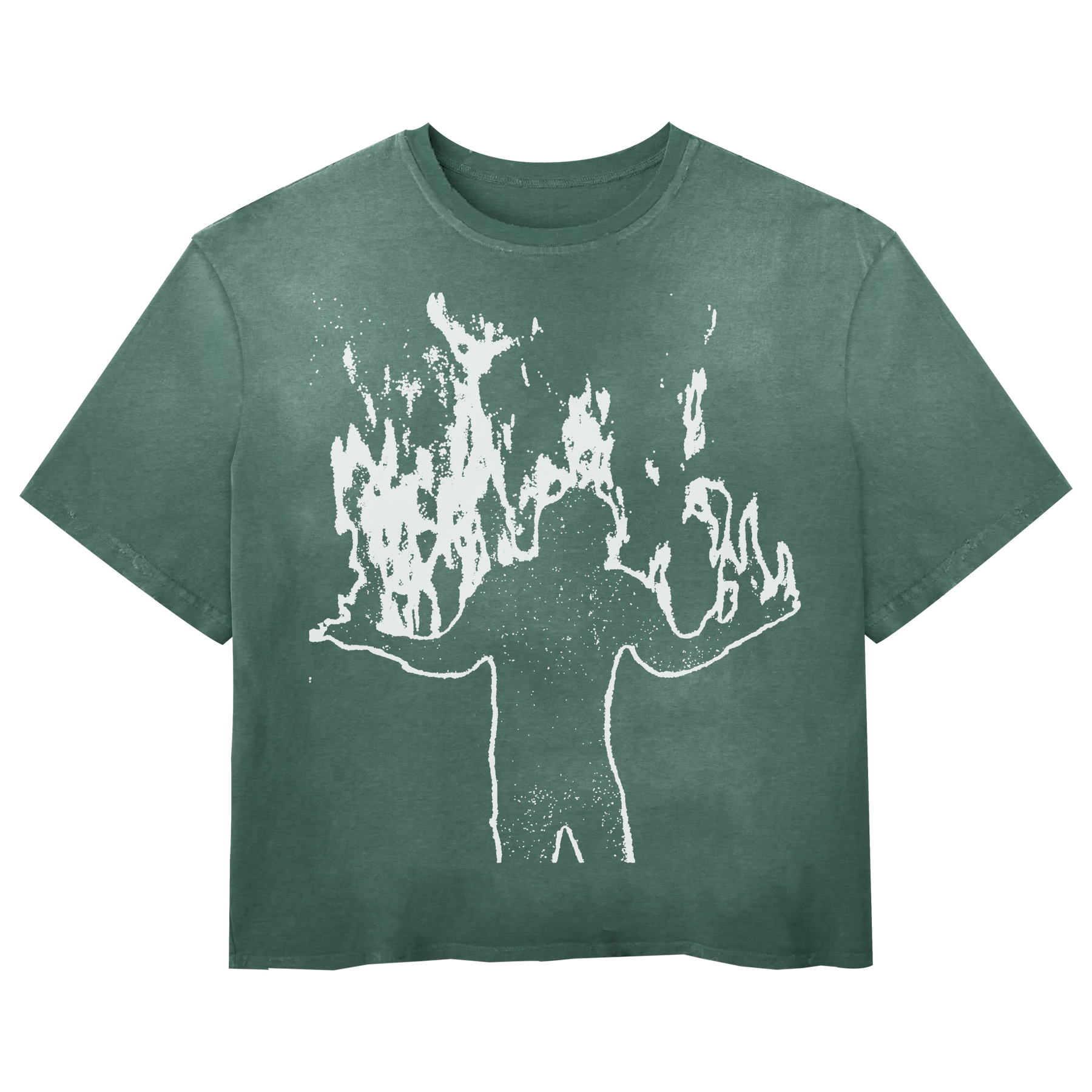 Burning Tee - Green - Front