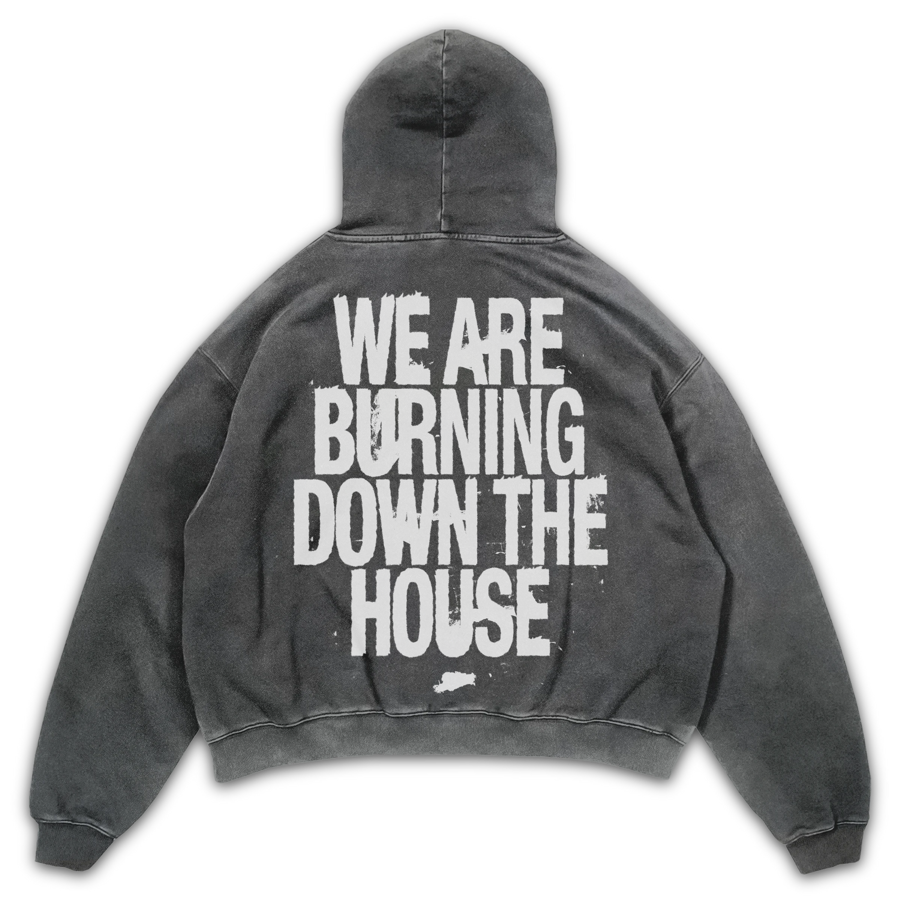 Burning Hoodie - Grey - Back