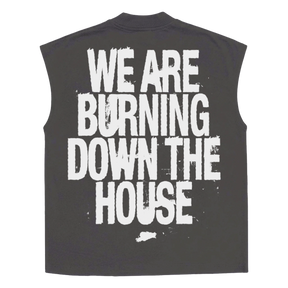 Burning Sleeveless Tee - Grey - Back