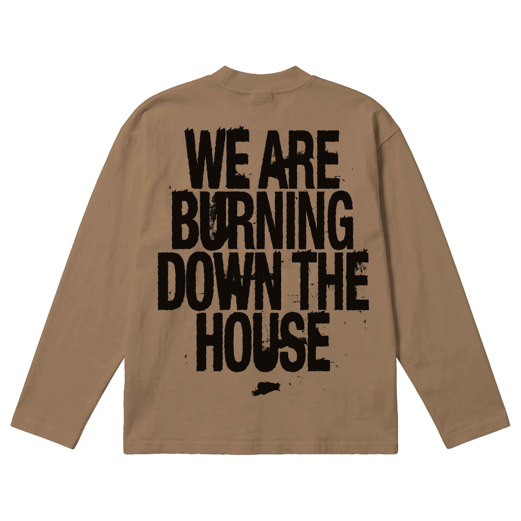 Burning Baggy L/S Tee - Latte - Back