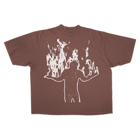 Burning Drop Tee - Mocha - Front