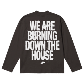 Burning Baggy L/S Tee - Off Black - Back
