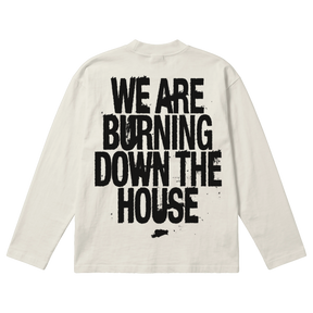 Burning Baggy L/S Tee - Off White - Back