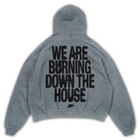 Burning Hoodie - Sage - Back