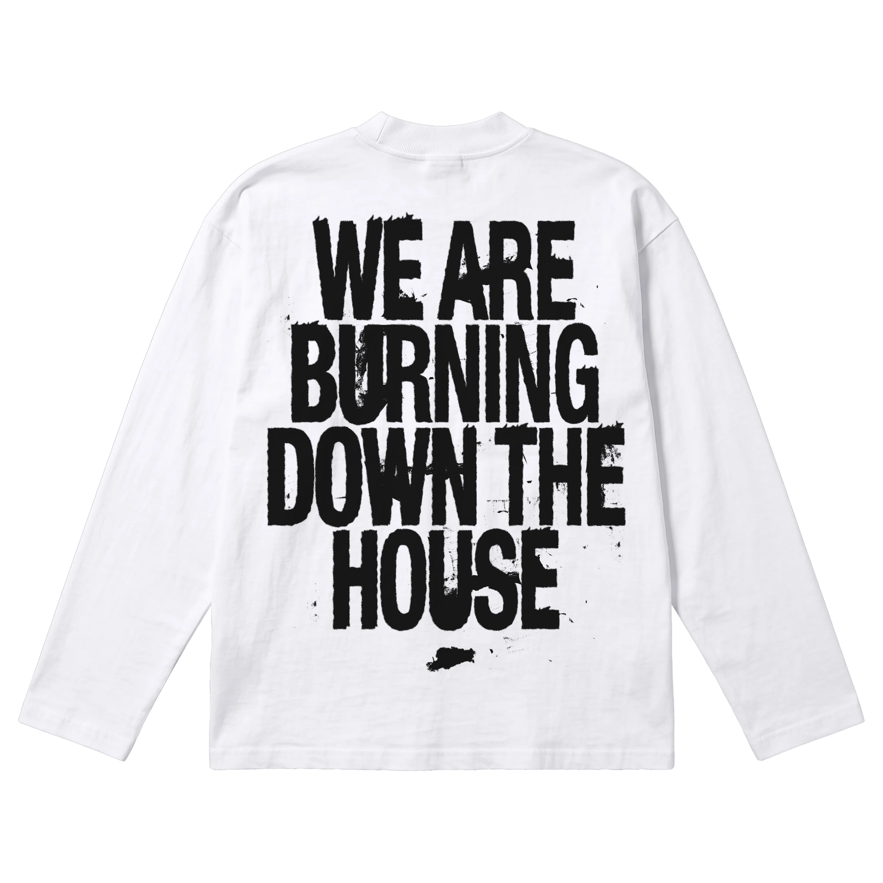 Burning Baggy L/S Tee - White - Back