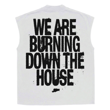 Burning Sleeveless Tee - White - Back
